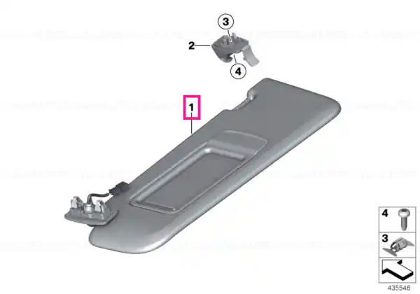 Left sun visor ANTHRAZIT Retur ușor