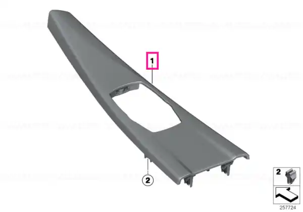 Calitate înaltă Capac decor consola aluminiu HEXAGON - BMW