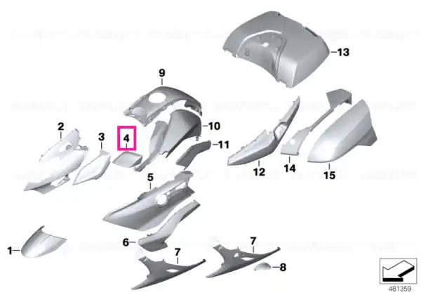 Mirror cap primed left - BMW Motorrad Transport gratuit