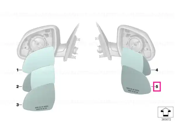 Ieftin Mirror glass, heated, wide-angle, right CRTI