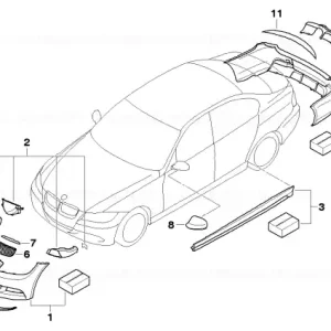 BMW Performance aero kit, rear end, ptd. ALPINW. 3 (300) Mai ieftin