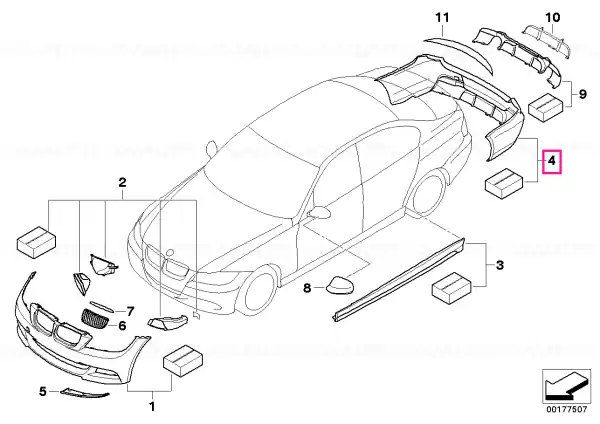 BMW Performance aero kit, rear end, ptd. ALPINW. 3 (300) Preț redus