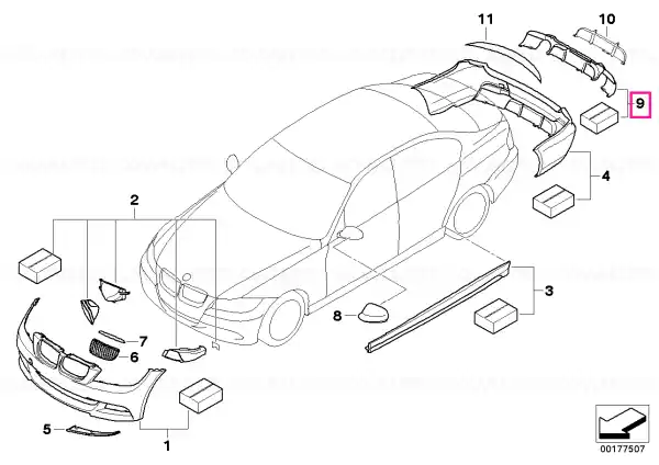 BMW Performance diffuser kit, painted ALPINW. 3 (300) Reducere