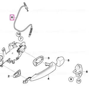 Bestseller Bowden cable, outside door handle, rear - BMW