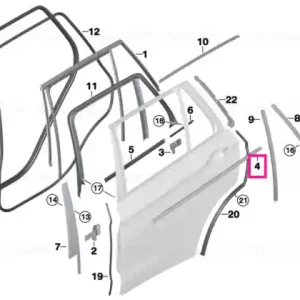 Vezi acum Window well strip, outer, door, rear lft GLANZSCHWARZ - BMW