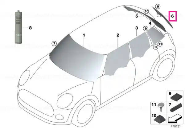 Rear window, sun control glass, right Lichidare de stoc