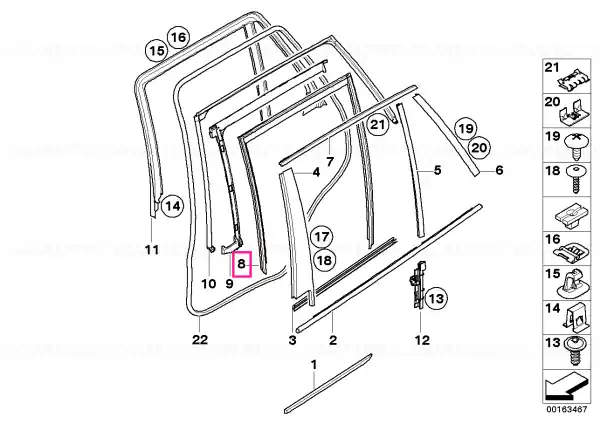 Cel mai vândut Window guide, left rear door