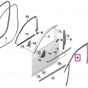 Window guide for trim front door left - BMW Plată securizată