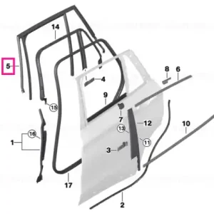 Window guide, left rear door Reducere de preț