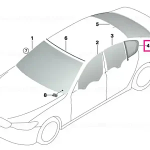 Calitate înaltă Side window, green, fixed,door,rear left SSG