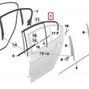 Window guide, left rear door Ofertă specială