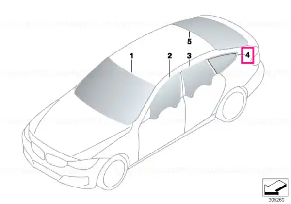 Side window, fixed, rear right SSG CHROM Bestseller