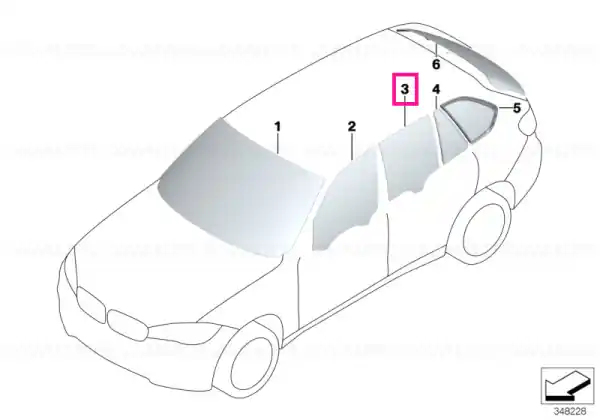 Side window, black, door, rear right SSG Calitate înaltă