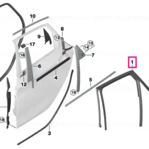 Window guide, left rear door BASIS Expediere rapidă