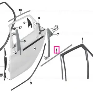 Window well strip, outer, door, rear rgt BASIS - BMW Mai ieftin