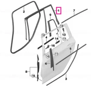 Window guide, left rear door BASIS Preferatul clienților