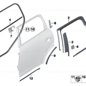 Bestseller Outer weatherstrip, rear left door