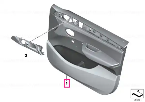 Livrare expres Door trim panel, leather, front left BRAUN85 - BMW