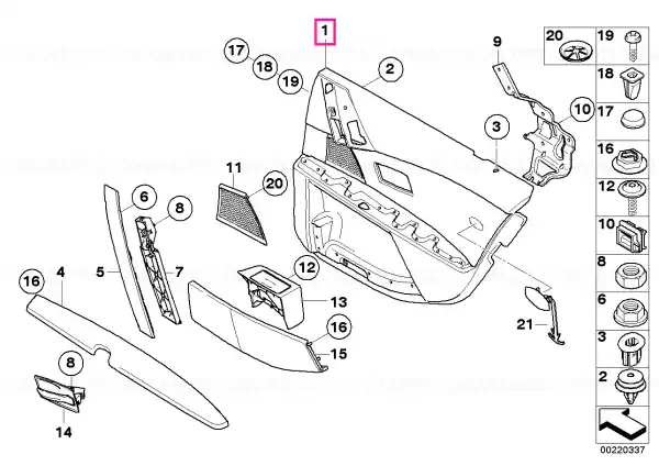 Vezi acum Door lining leather rear left BEIGE - BMW