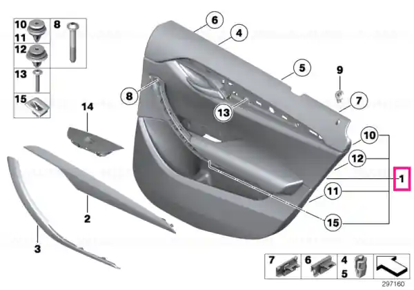 Door lining cloth rear right ANTHRAZIT Promoție