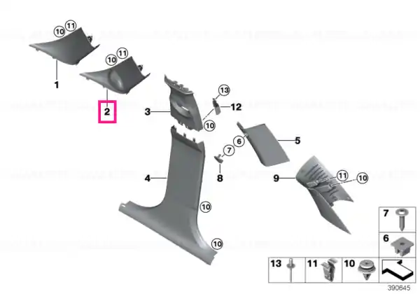 Trim pilon A HiFi dreapta SCHWARZ - BMW - Mini Comandă acum