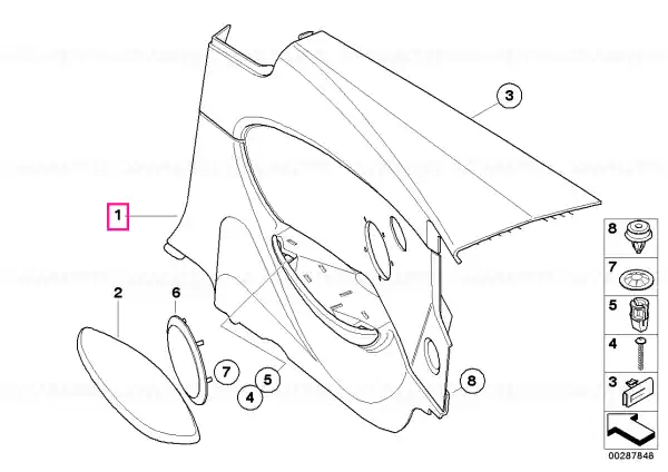 Lateral trim panel leather rear right CREAMBEIGE - BMW Preț promoțional