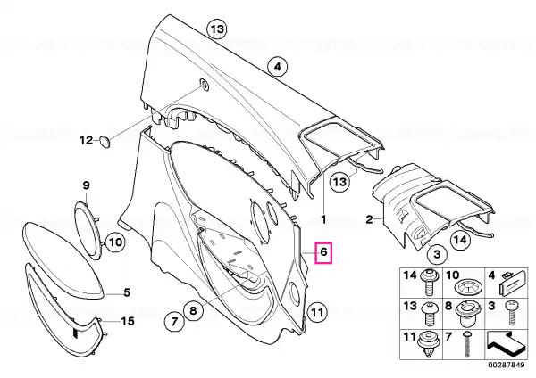 Lateral trim panel leather rear right CREAMBEIGE - BMW Preț redus