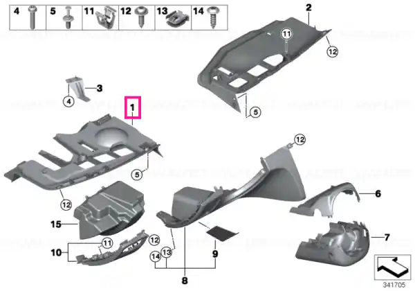 Ofertă de sezon Panou ornamental comenzi pedala ALASKAGRAU - BMW