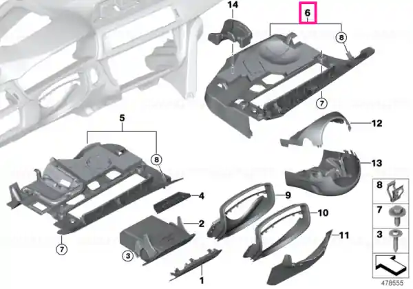 Passenger's footwell trim panel OYSTER - BMW Premium
