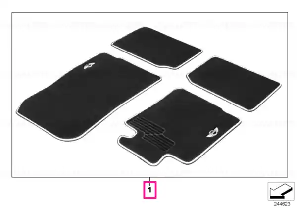 Vezi acum Set, floor mats, textile, w/ tread guard ANTHRAZIT/LHD