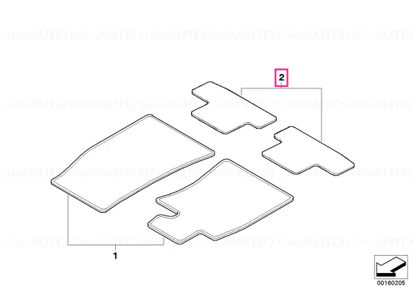 Livrare gratuită Floor mats, Cosmopolitan, rear R55