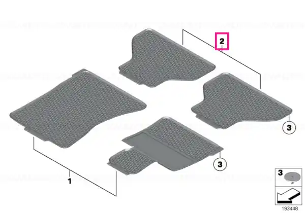Preferatul clienților Set, floormats, rubber, rear 'Classic' SAVANNABEIGE