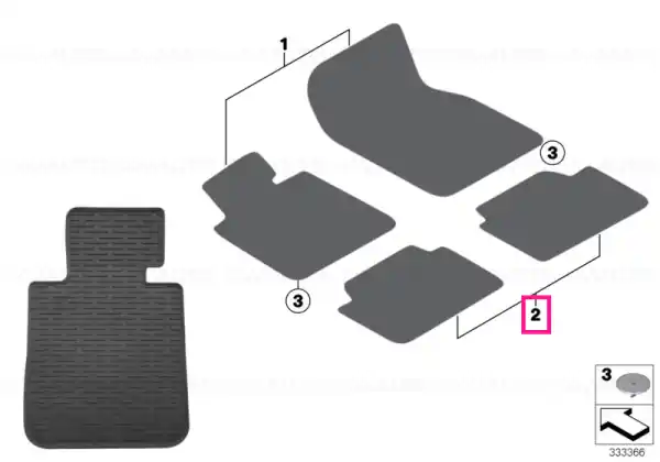 Preț promoțional Floor mats rubber rear ANTHRAZIT
