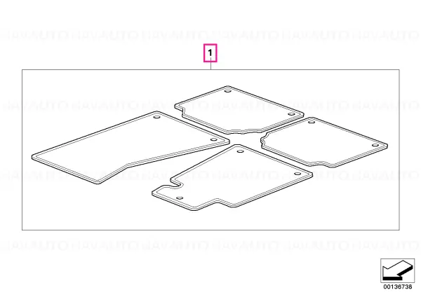 Premium Floor mats "City" LHD, BLACK
