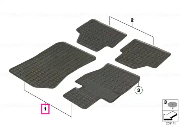 Set, floor mats, rubber, sDrive, front ANTHRAZIT LHD Mai ieftin