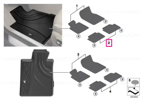 Floor mats, all-weather rear SCHWARZ Livrare rapidă