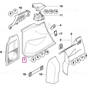 Trunk trim, left SANDBEIGE - BMW Doar azi
