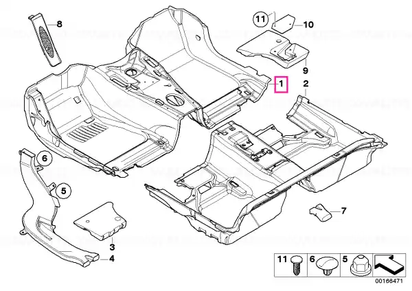 Floor trim, front CREAMBEIGE - BMW Mai ieftin