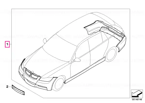 Ofertă limitată Kit retrofit pachet aerodinamic M, vopsit CODE - UNI/MET. - BMW