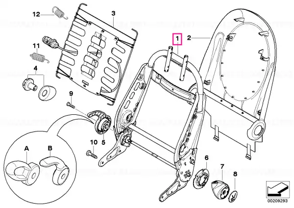 Backrest frame, right Popular