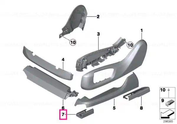Ornament șină scaun față dreapta VENETOBEIGE - BMW Expediere rapidă