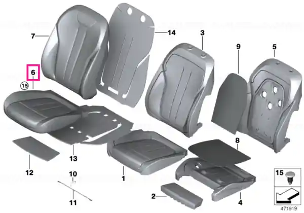 Husă scaun confort din piele ELFENBEINWEISS - BMW Cel mai vândut