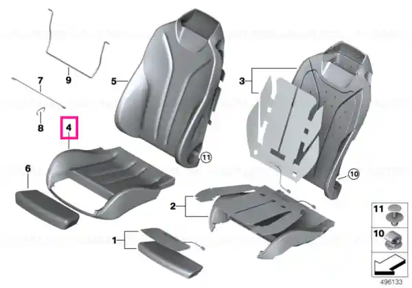 Cumpără acum Capac scaun sport piele stanga OYSTER - BMW