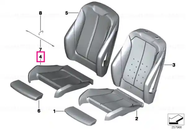 Husă scaun sport piele ELFENBEINWEISS - BMW Popular