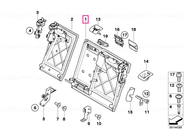 Reducere de preț Backrest frame, left ANTHRAZIT