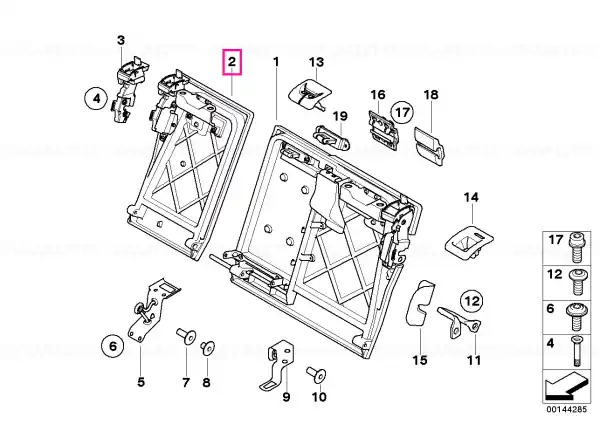 Expediere rapidă Backrest frame, right ANTHRAZIT