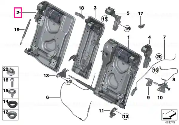 Backrest frame, right ANTHRAZIT Discount