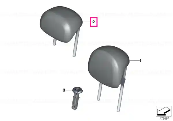 Preț promoțional Head restraint, leather, middle T9GK SAT.GREY