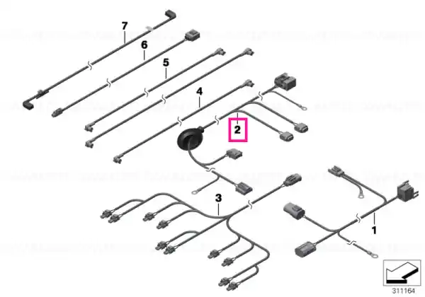 Wiring harness, rear slip angle control - BMW Chilipir