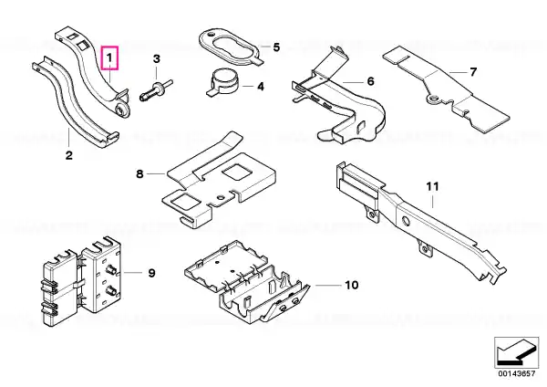 Wire duct upper part, rear screen, right - BMW Mai ieftin